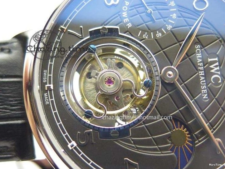 MIROTIME 0331 Portuguese Tourbillon Power Reserve Moonphase SS Black Dial On Black Leather Strap TechFriendly 7321